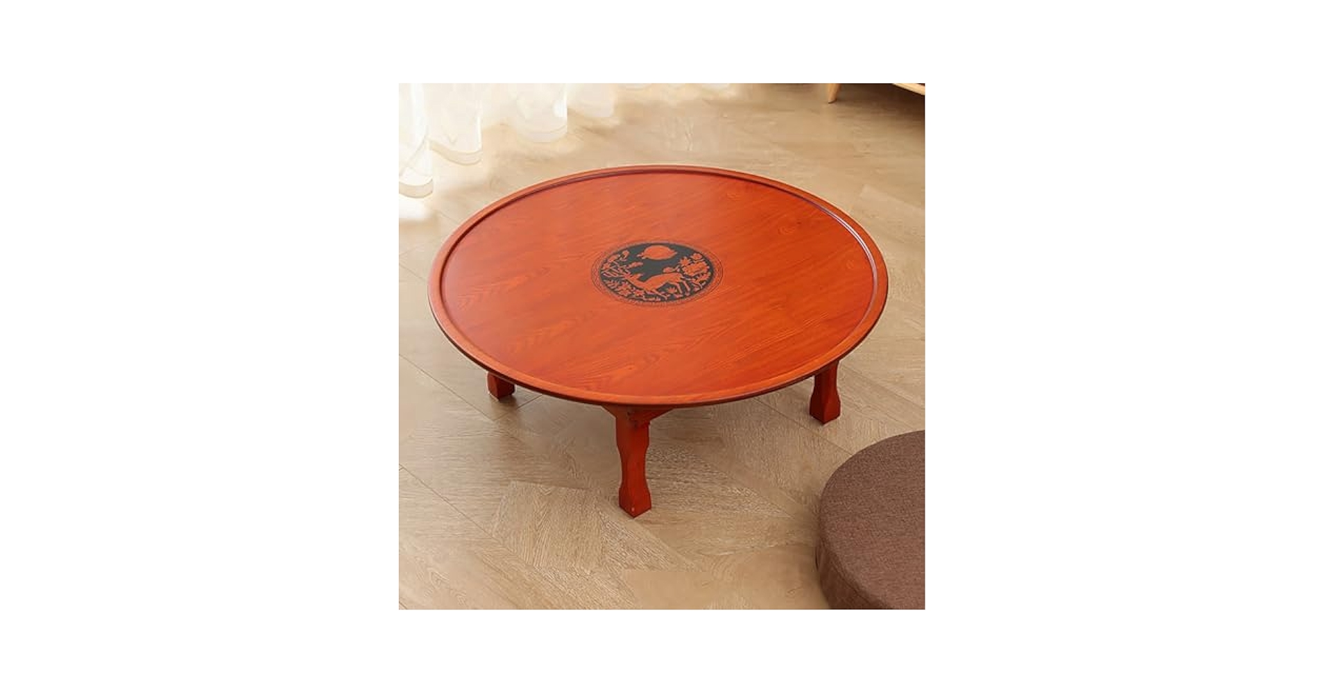 romanmood 韓国 hug meal table GNbow Foldable Floor Table for Eating, Korean Eating Table